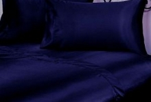 Темно-голубой однотонный шелк