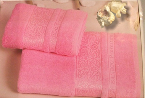 Полотенца из бамбука розовое